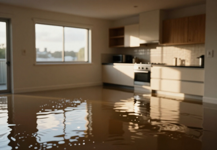 Flooded basement in Wahroonga property before drying